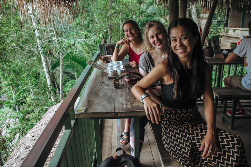 solo travel - three girls in ubud at the coffee plantation
