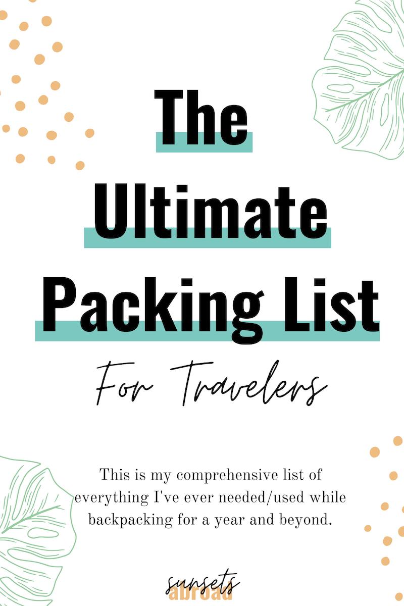 travel to bali - travelers packing list 