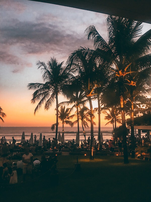 travel to bali - sunset in seminyak bali 