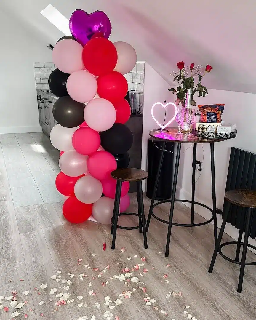 Romance package set up at Lorraines Loft 