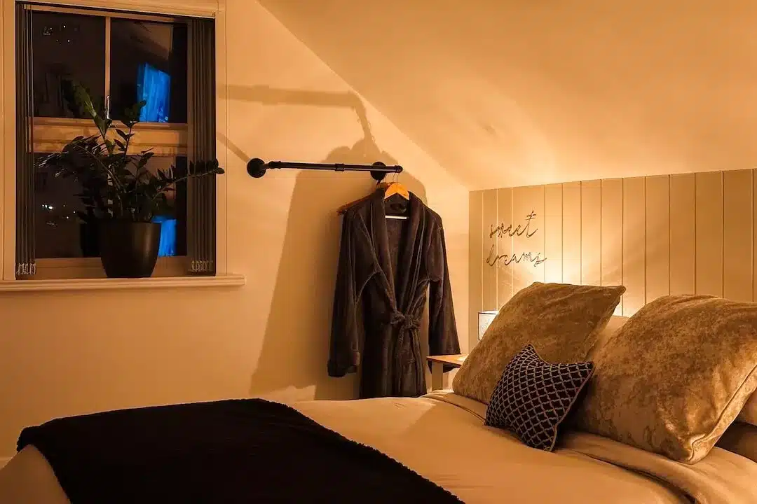 Interior of Lorraine's Loft, a private hot tub stay in Northern Ireland